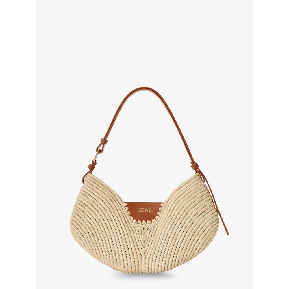 Loewe Women Paula's Ibiza-Swing Leather And Raffia Shoulder Bag